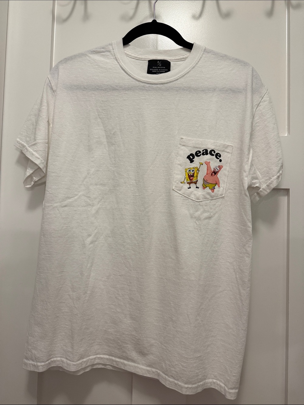 White Graphic Pocket Tee from Peace Collective - SpongeBob & Patrick